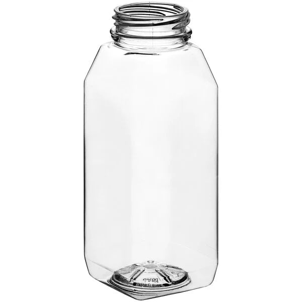 8 oz Wide Square PET Clear Juice Bottle - 228/Bag