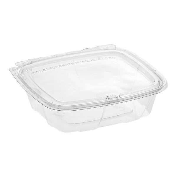 Dart CH24DEF - 24 oz. Tamper-Resistant, Tamper-Evident Hinged Container with Flat Lid - 200/Case