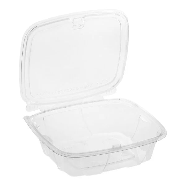 Dart CH24DEF - 24 oz. Tamper-Resistant, Tamper-Evident Hinged Container with Flat Lid - 200/Case