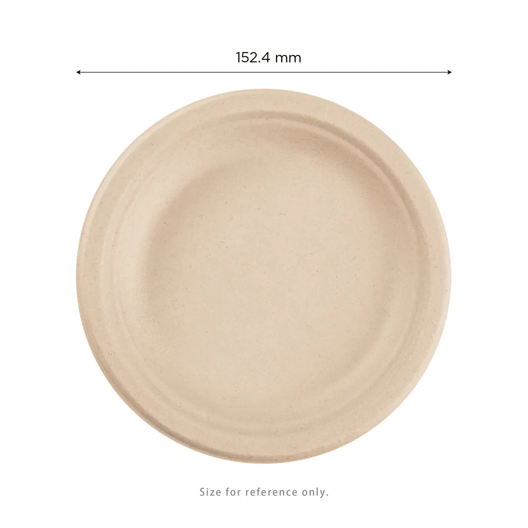Brheez 10" Round Bagasse Plate, Natural