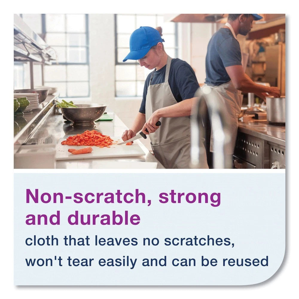 Tork 13" x 21" 2-in-1 Scouring and Cleaning White Food Service Towel - 120/Case