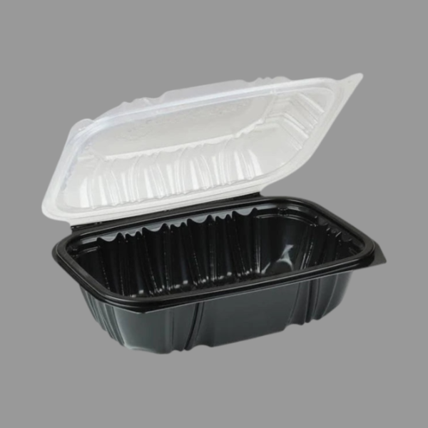 9"x 6"x 3" Dual-Color Microwavable Vented Hinged Lid Container [200/Case]