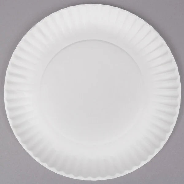 GJ7 - 9" Uncoated Paper Plate, White [1000/Case]