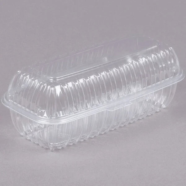 Dart C99HT1 ClearSeal 9 7/8" x 5" x 3 1/2" Hinged Lid Plastic Hoagie Container [200/Case]