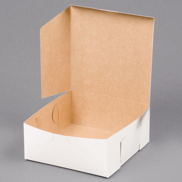 7" x 7" x 3" White Cake / Bakery Box, White [250/Bundle]