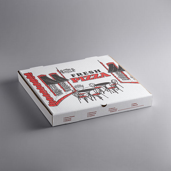 18" x 18" x 2" White Corrugated Pizza Box - 50/Case
