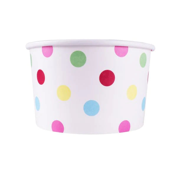 20 oz Paper Food/Ice Cream/Yogurt Cup, Dot Print [600/Case]