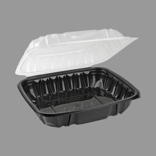 9"x 9"x 3" Dual-Color Microwavable Vented Hinged Lid Container [100/Case]