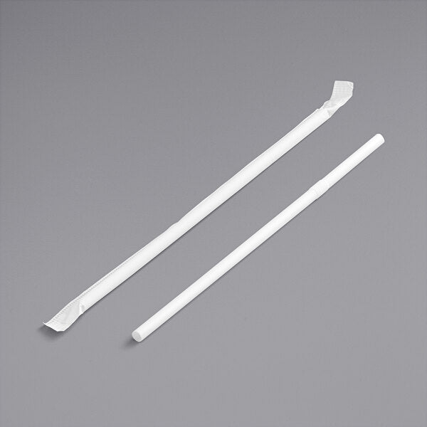 7.75" Dixie Plastic Flex Straws, Clear, Wrapped [20/500]