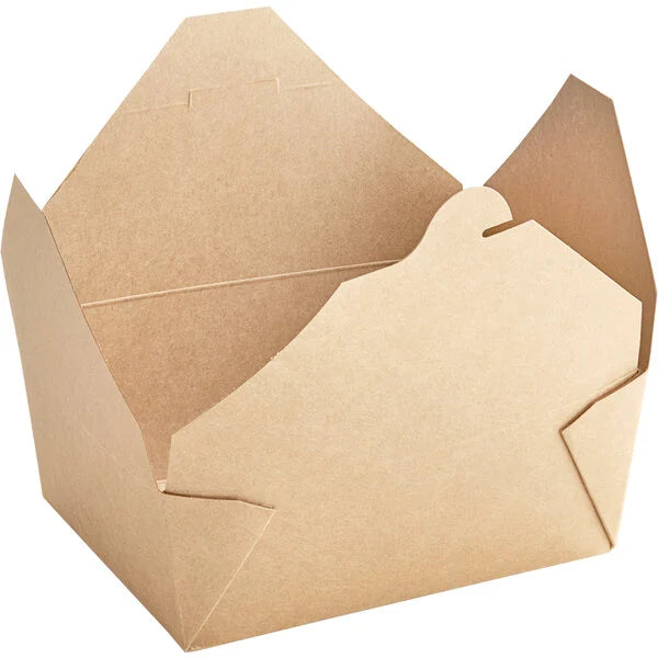 #8 - 45oz Kraft Paper Folded Take-Out Container [300/Case]