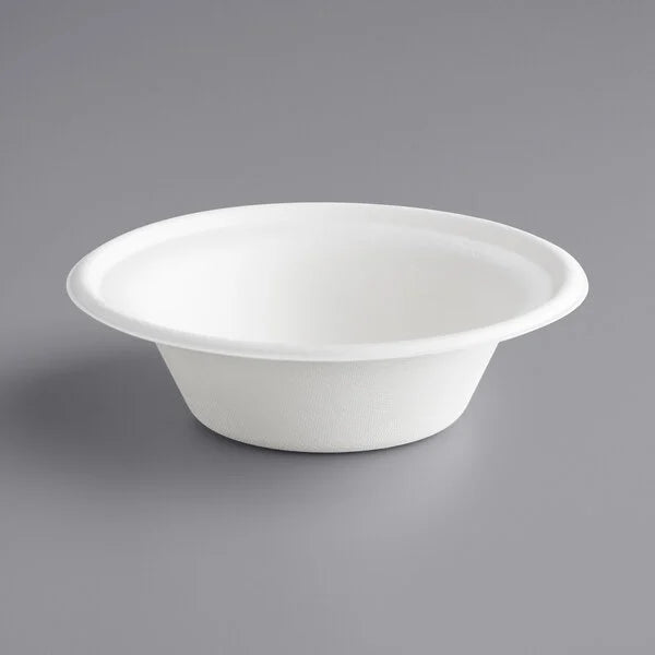 8oz Compostable Bagasse Bowl, White [1000/Case]