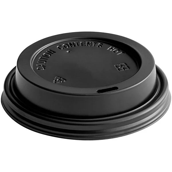 Dome Lid For 10 - 24 oz Hot Cup, With Sip Hole, Black [1000/Case]