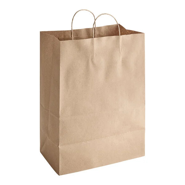 Mart 13" X 7" X 17" Kraft Paper Shopping Bag with Handle [250/Case]