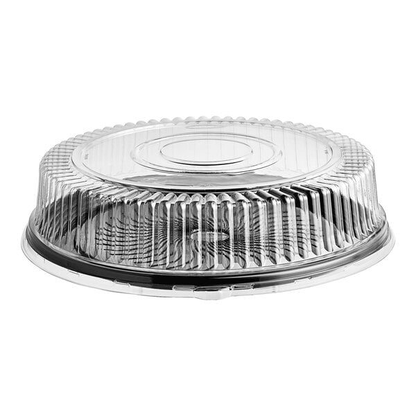 Crystalware Clear PET Plastic Round High Dome Lid For 18" Catering Tray [25/Case]