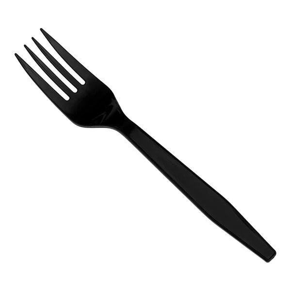 Heavy Weight Plastic Fork, Black [1000/Case]