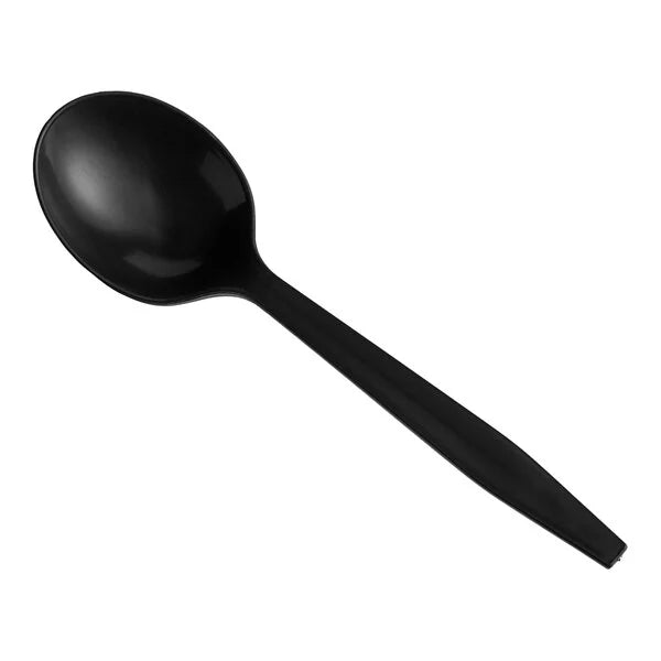 Heavy Weight Plastic Soupspoon, Black [1000/Case]