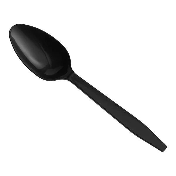 Heavy Weight Plastic Teaspoon, Black [1000/Case]