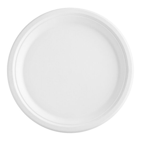 12" Compostable Bagasse Round Plate, White [500/Case]