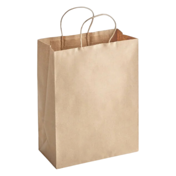 10" X 5" X 13" Kraft Shopping Bag with Handle [250 Pack]