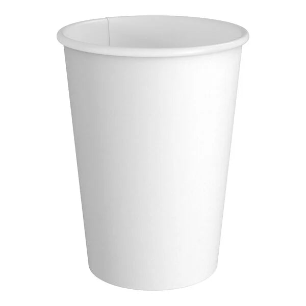 12 oz White Paper Hot Cup [1000/Case]
