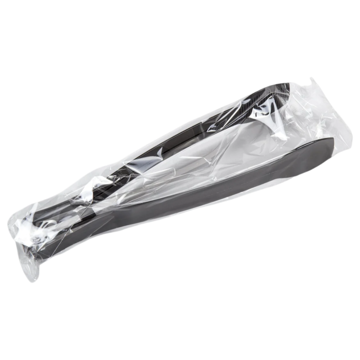 Plastic Serving Tong Black, Individually Wrapped [48 Pack]