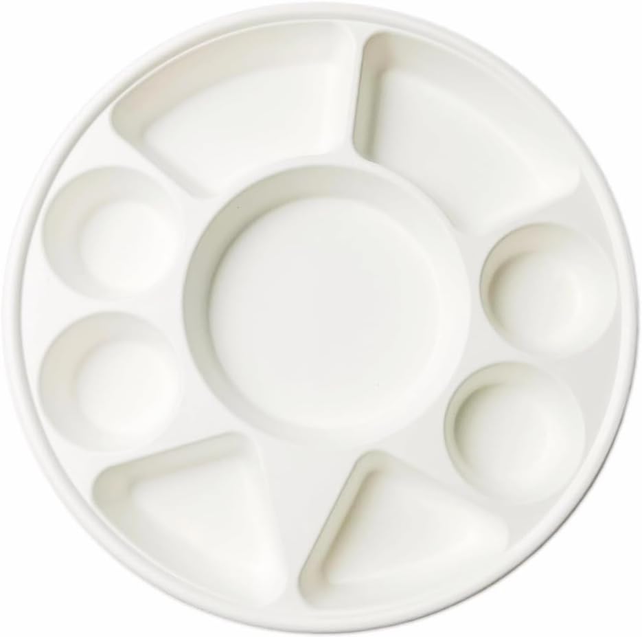 9 Compartment Compostable Bagasse Round Meal Tray [200/Case]