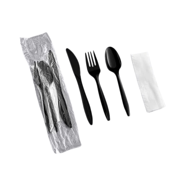 4 Pcs Heavy Weight  Meal Kit, Black [250/Case]