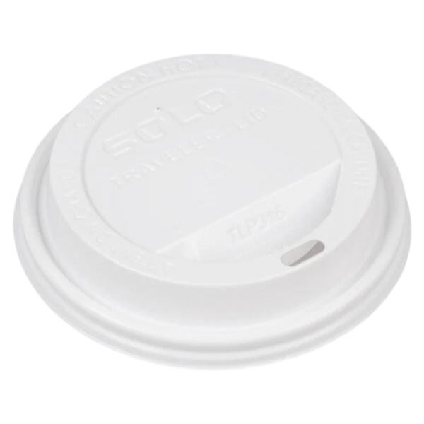Solo TLP316-0007 Traveler White Dome Hot Cup Lid with Sip Hole [1,000/Case]
