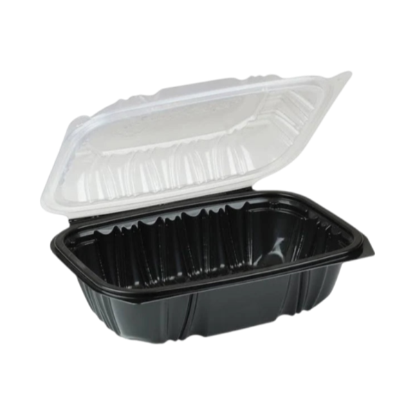 9"x 6"x 3" Dual-Color Microwavable Vented Hinged Lid Container [200/Case]