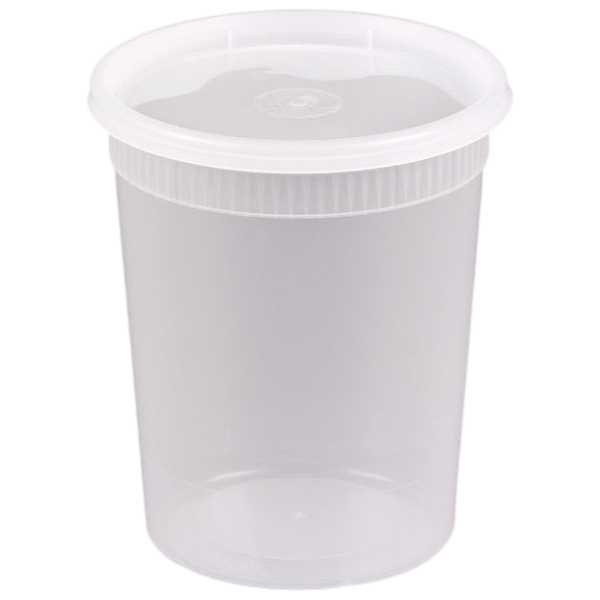AB 32 oz Microwavable Deli Containers with Lids [240/Case]