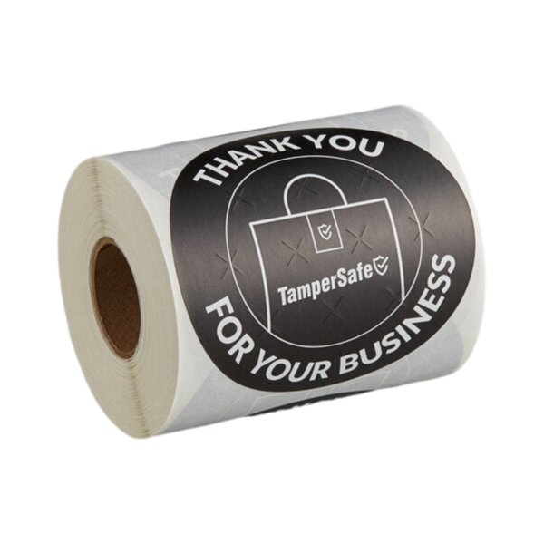 Tamper Evident Black Label Roll 3" [Thank You for Your Business]