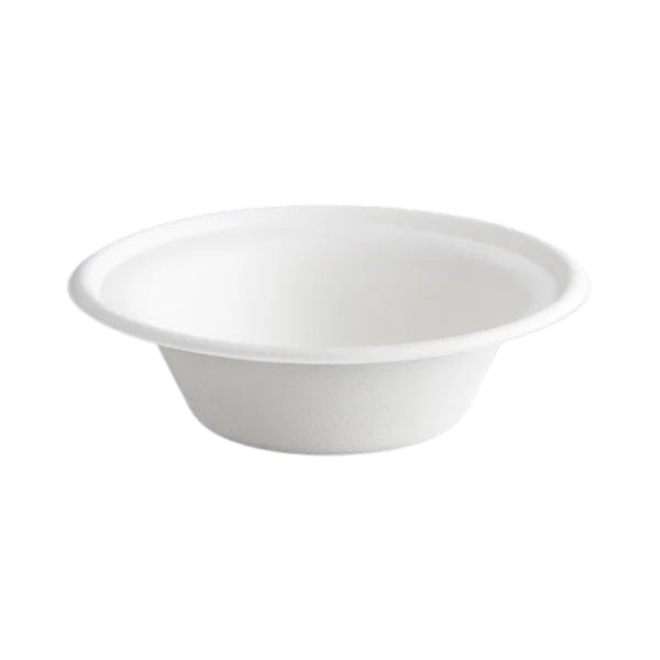 8oz Compostable Bagasse Bowl, White [1000/Case]