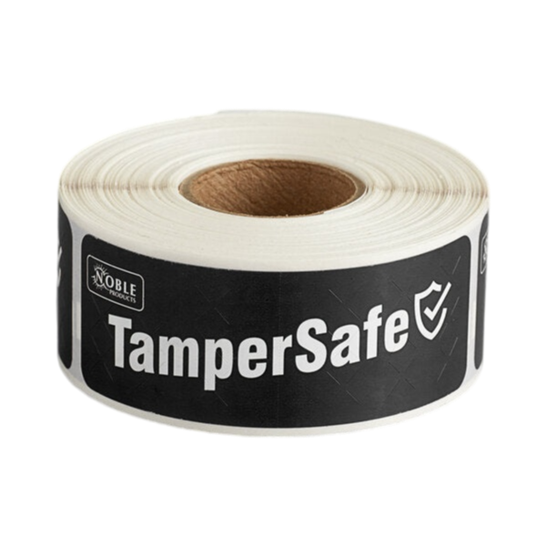 Tamper Evident Black Label Roll 1" X 3" [Temper Safe]
