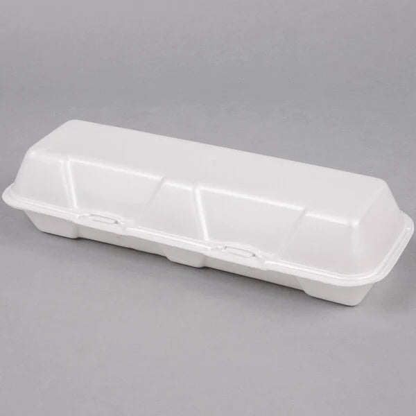 Genpak 13" x 4.5" x 3" Extra Large Foam Hoagie Container, White [200/Case]
