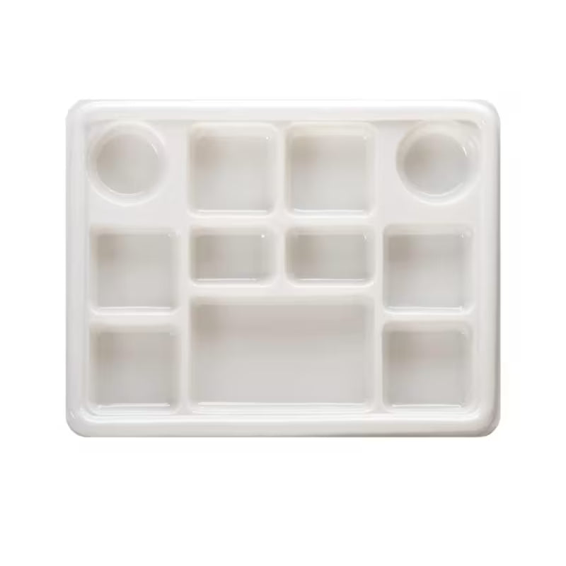 11 Compartment Plastic Meal Tray, White (200/Case)