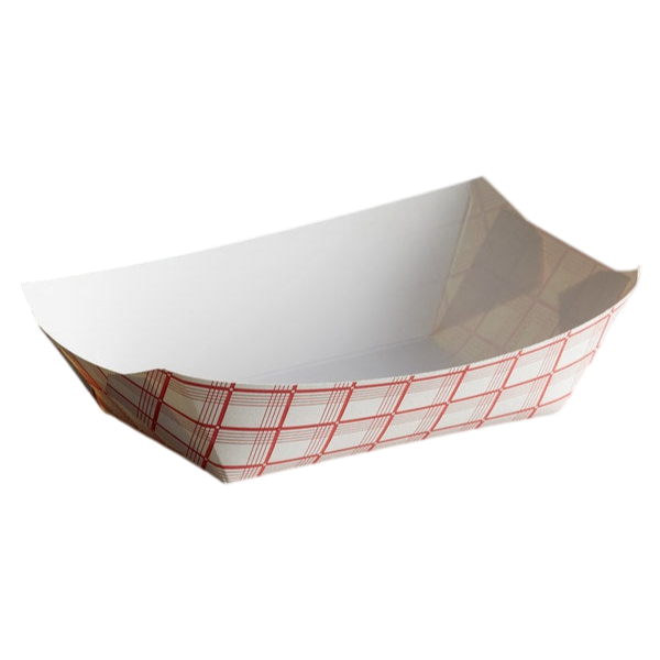 #300 Red Check Food Tray [500 Pack]