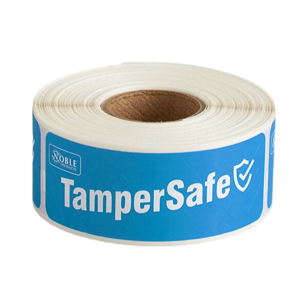 Tamper Evident Blue Label Roll 1" X 3" [Temper Safe]