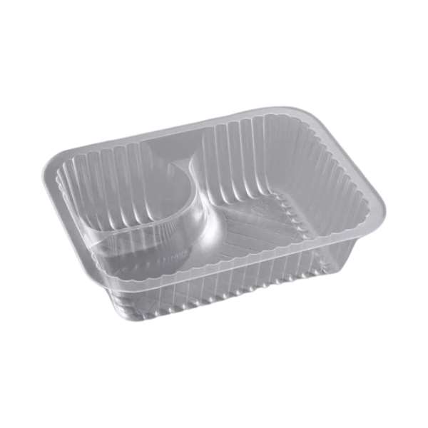Carnival King 2 Compartment Plastic Nacho Tray, Small [500 Pack]