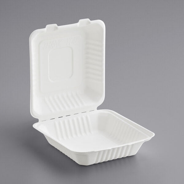 8” X 8”  Biodegradable Clamshells [200 Pack]