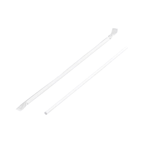 Plastic Jumbo Straws 10 1/4" Paper Wrapped [500 Pack]