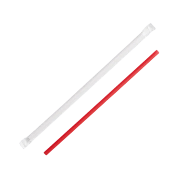 Plastic Giant Straws 10 1/4" Paper Wrapped [300 Pack]