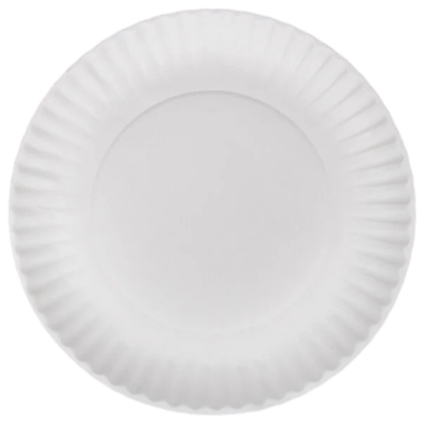 GJ7 - 9" Uncoated Paper Plate, White [1000/Case]