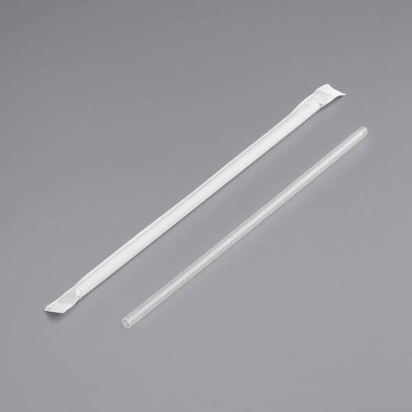 Plastic Giant Straws 7 3/4" Paper Wrapped [300 Pack]