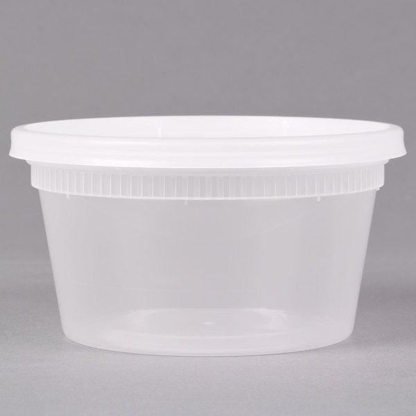 Elite 8 oz Microwavable Deli Containers with Lids [240/Case]