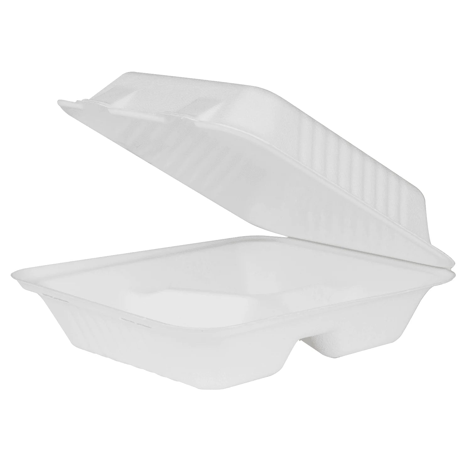 Brheez 9” x 9” - 3 Compartment Bagasse Take Out Containers, White  [150/Case]
