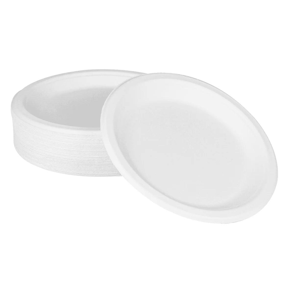 GJ7 9" Compostable Bagasse Round Plate [400/Case]