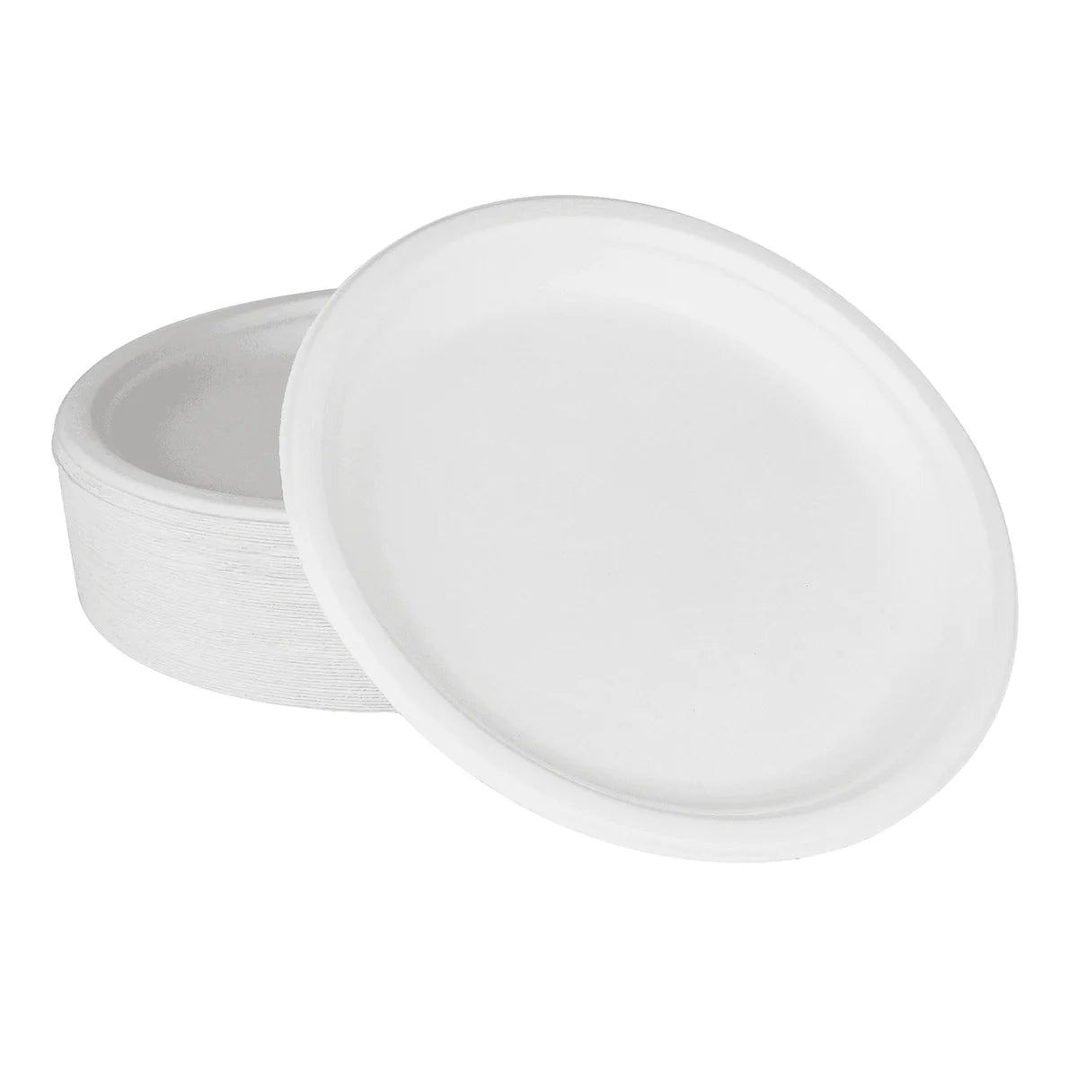 10" Compostable Bagasse Round Plate, White [400/Case]