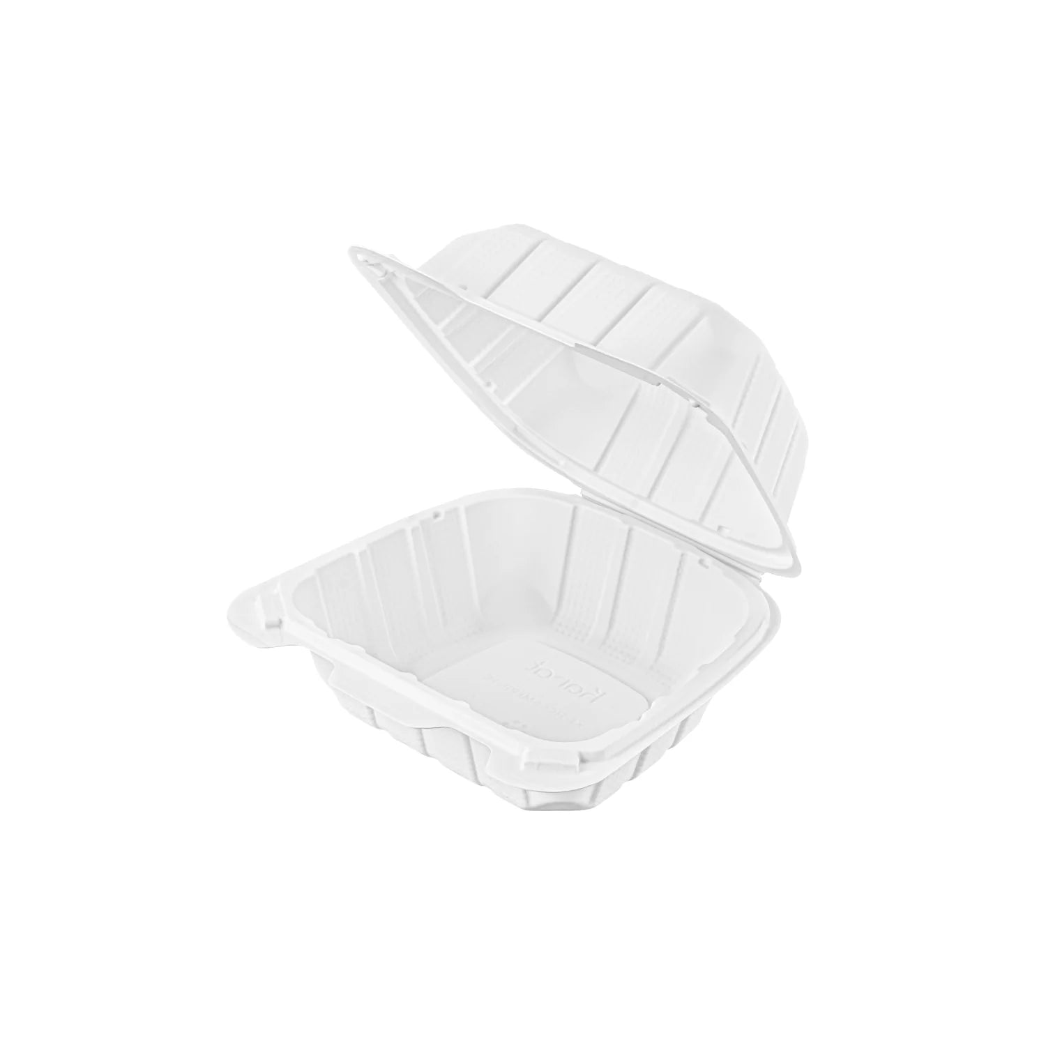 MFPP 6" x 6" Microwaveable Mineral-Filled Plastic Hinged Lid Containers, White [250 Pack]