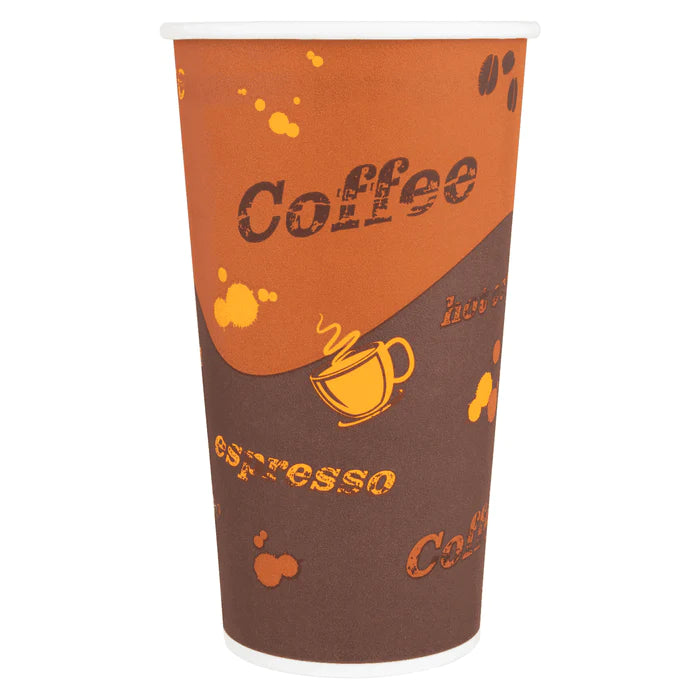 Karat 20 oz Coffee Print Paper Hot Cups [600/Case]