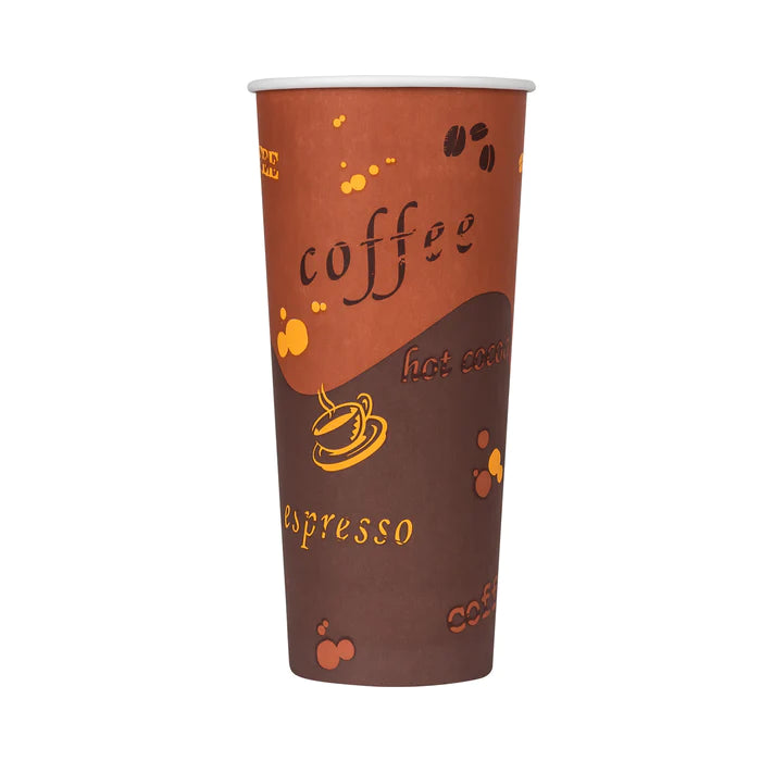 Karat 24 oz Coffee Print Paper Hot Cups [500/Case]
